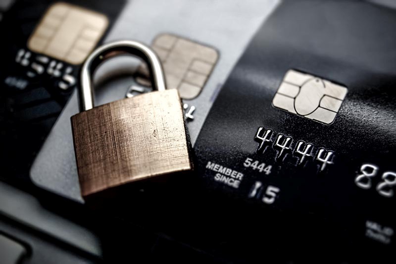 padlock over credit cards